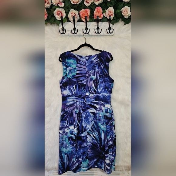 Laura Classic Sheath Layered Floral Midi Dress - Picture 3 of 7